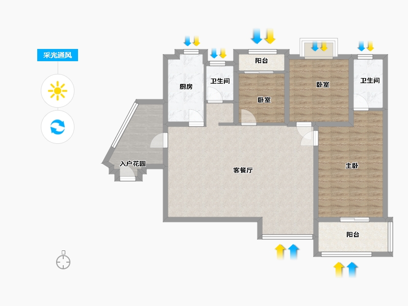 福建省-厦门市-联发杏林湾一号-100.00-户型库-采光通风