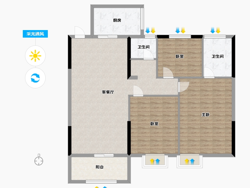 湖北省-宜昌市-映象江南-121.50-户型库-采光通风