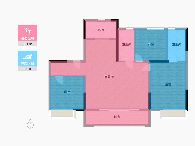 山东省-潍坊市-玖珑台-111.93-户型库-动静分区