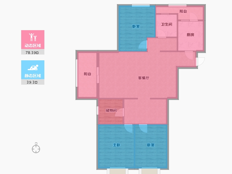 山东省-青岛市-蓝山湾-一期-111.00-户型库-动静分区