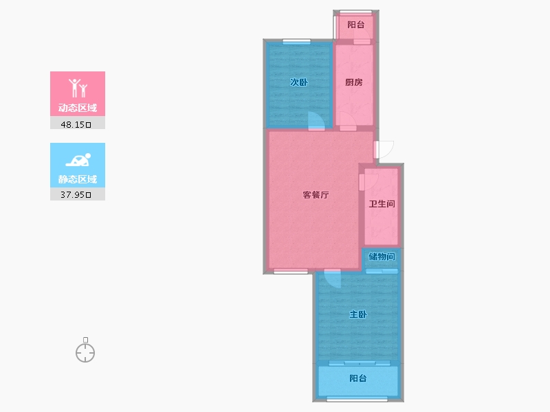 北京-北京市-开阳里小区-八区-81.50-户型库-动静分区