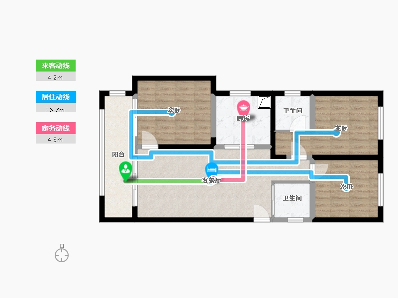 陕西省-渭南市-东原玖城阅-86.00-户型库-动静线