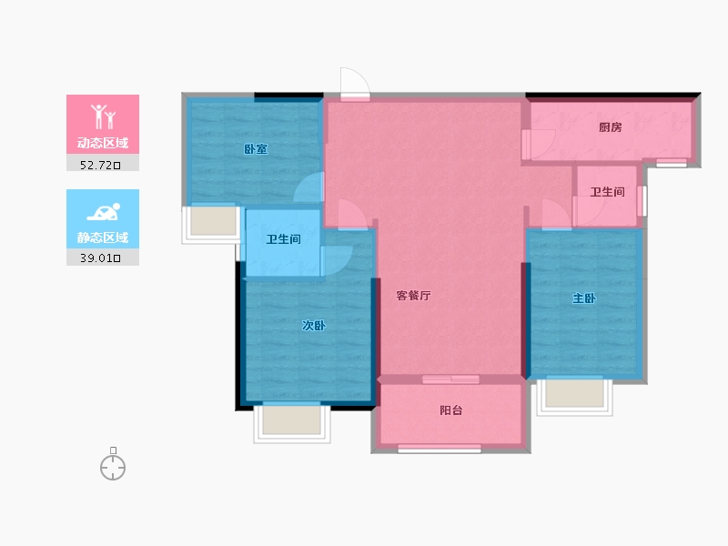 湖北省-十堰市-国瑞中心-90.00-户型库-动静分区