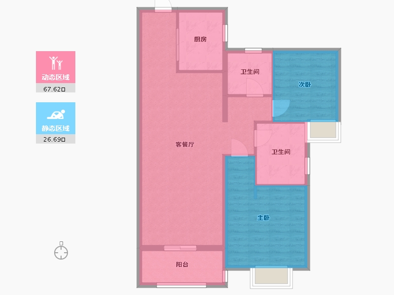 湖北省-武汉市-武汉城建·汉樾台-85.00-户型库-动静分区