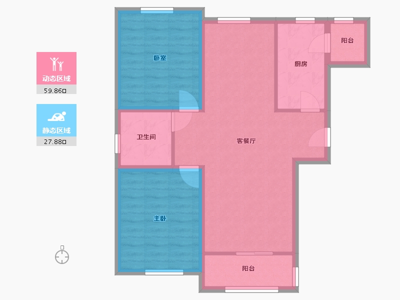 黑龙江省-哈尔滨市-哈尔滨市城市之星小区-78.00-户型库-动静分区