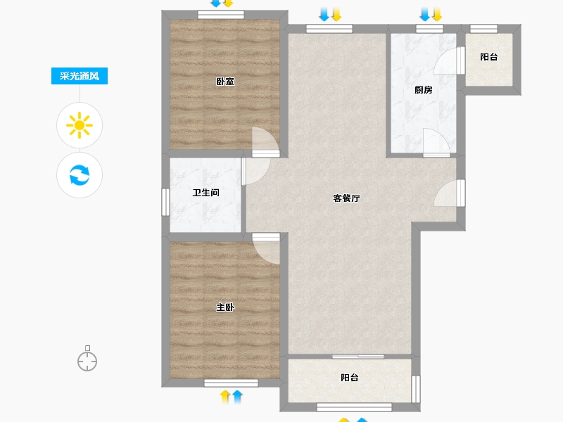 黑龙江省-哈尔滨市-哈尔滨市城市之星小区-78.00-户型库-采光通风