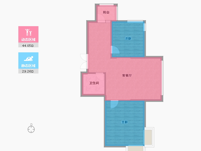 黑龙江省-哈尔滨市-滨江新城-D区-76.00-户型库-动静分区