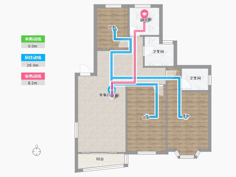 浙江省-杭州市-铁岭花园-98.00-户型库-动静线