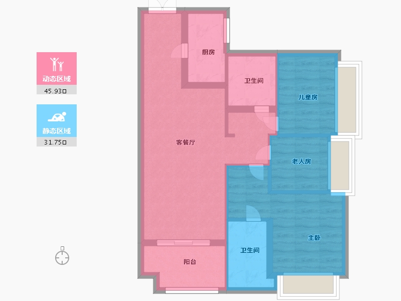 广东省-佛山市-时代印记-69.00-户型库-动静分区