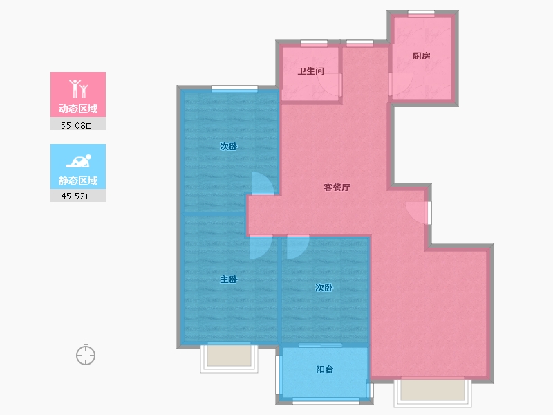 河南省-郑州市-博瑞-101.50-户型库-动静分区