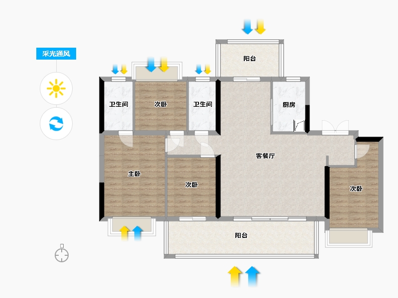 广西壮族自治区-南宁市-金科博翠府-142.00-户型库-采光通风