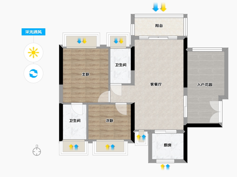 广东省-云浮市-翔顺筠粤豪苑-96.00-户型库-采光通风