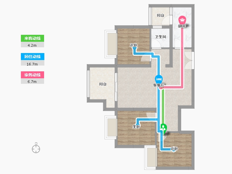 重庆-重庆市-阳光城哈罗小镇-75.00-户型库-动静线