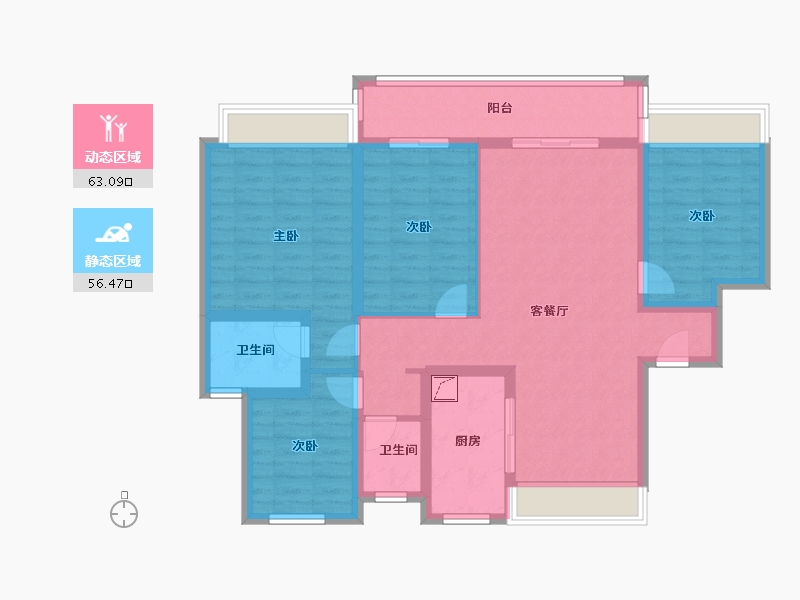 江苏省-常州市-桃李东方-121.74-户型库-动静分区