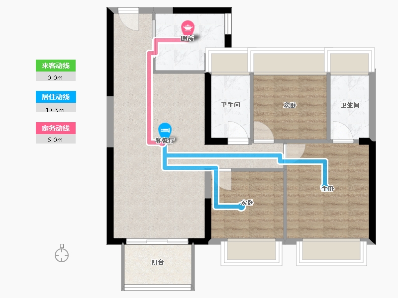 福建省-福州市-世茂璀璨滨江-88.00-户型库-动静线