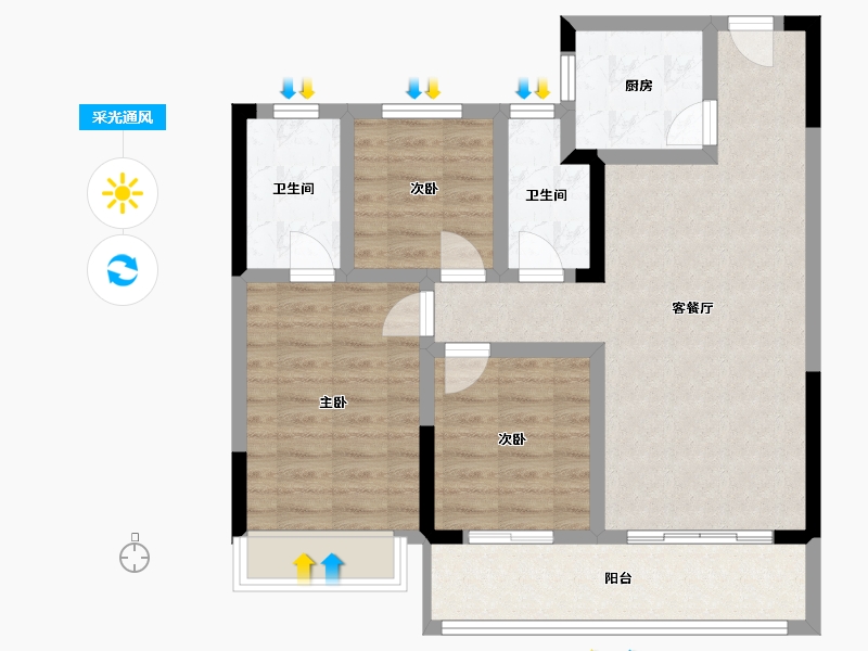 河南省-南阳市-合园小区-100.00-户型库-采光通风