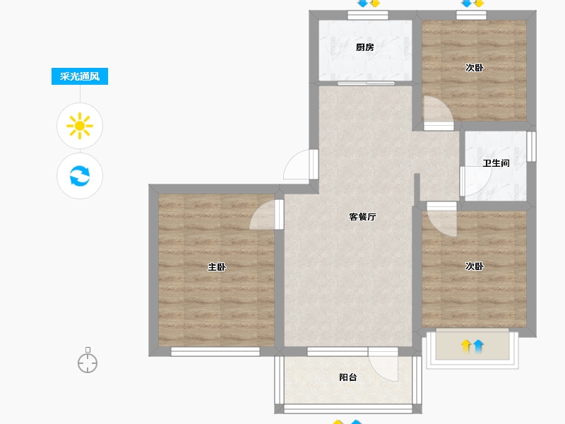 河北省-沧州市-青海一品-73.00-户型库-采光通风