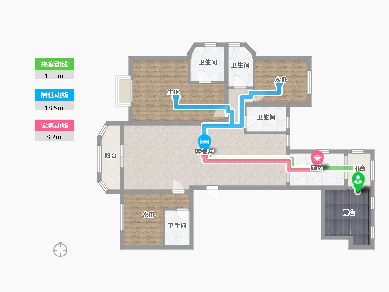 湖南省-长沙市-富兴时代御城-143.03-户型库-动静线