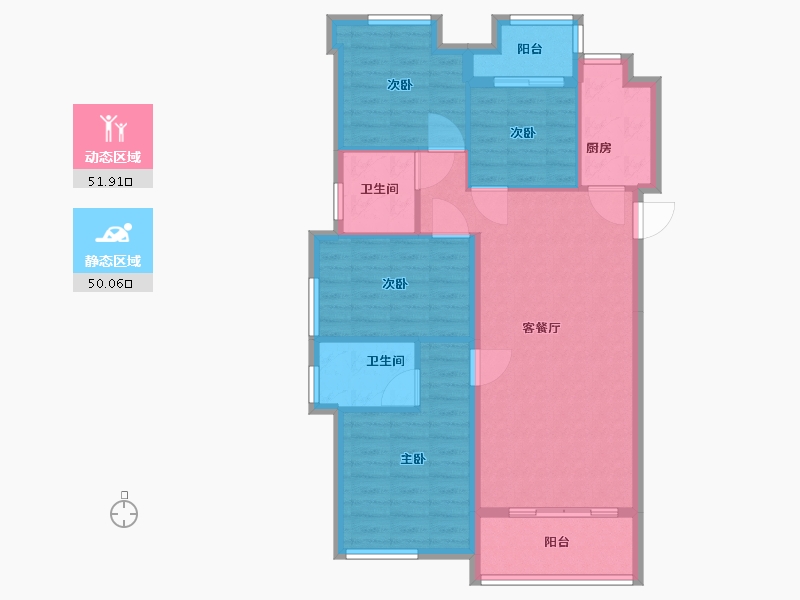 福建省-泉州市-华创幸福鲤-92.00-户型库-动静分区