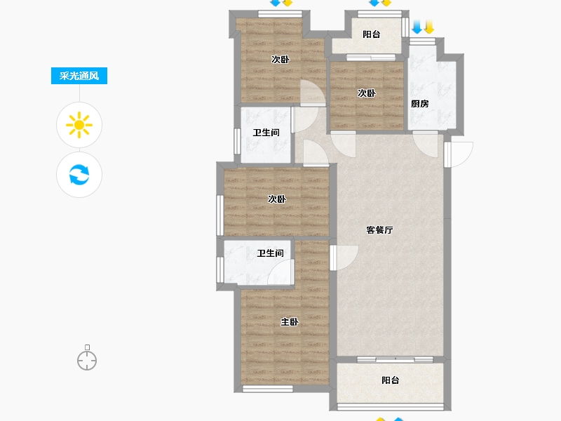 福建省-泉州市-华创幸福鲤-92.00-户型库-采光通风