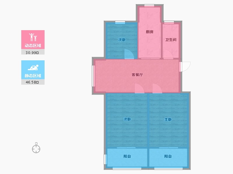 江苏省-南通市-瑞丰花园-南区-98.00-户型库-动静分区