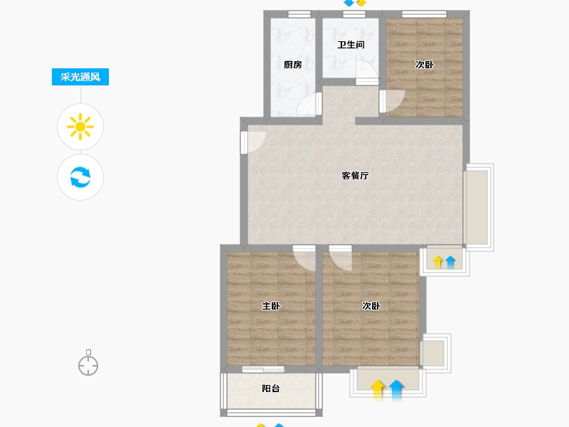 河北省-沧州市-欣苑小区-117.00-户型库-采光通风