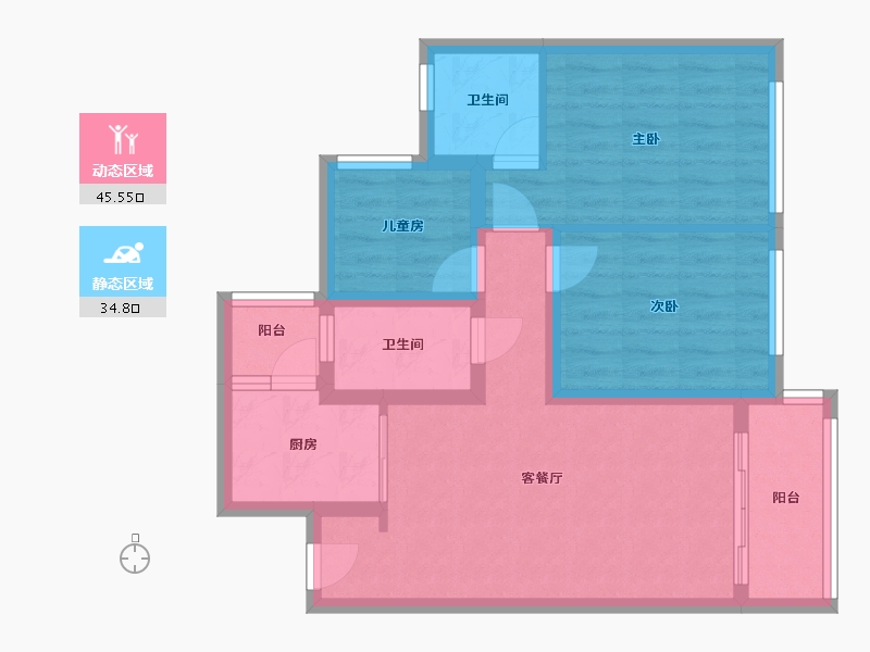 广东省-佛山市-海蓝城-75.00-户型库-动静分区