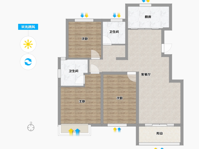 安徽省-滁州市-东骏华府-96.15-户型库-采光通风