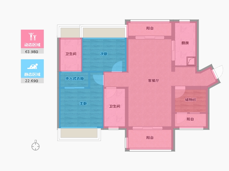 广东省-佛山市-旭辉雅居乐清樾花园-100.00-户型库-动静分区