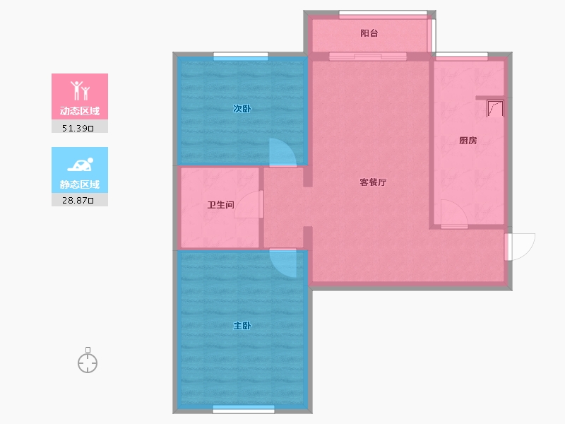 北京-北京市-天丰苑B区-72.00-户型库-动静分区