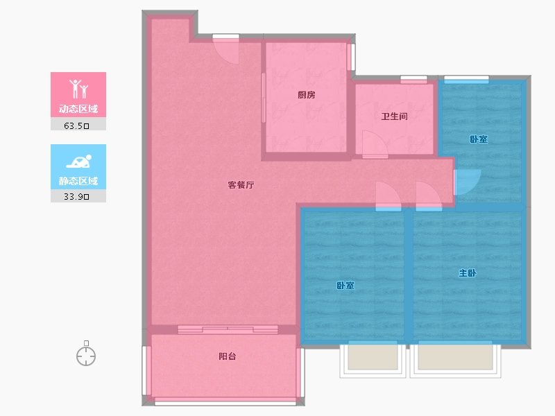 河南省-鹤壁市-万祥银基王府-87.00-户型库-动静分区