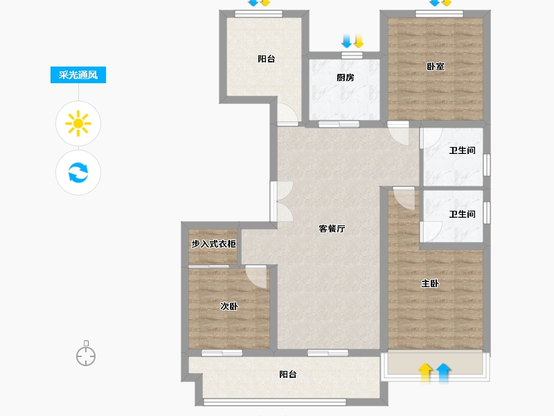 安徽省-滁州市-城市之星-97.00-户型库-采光通风