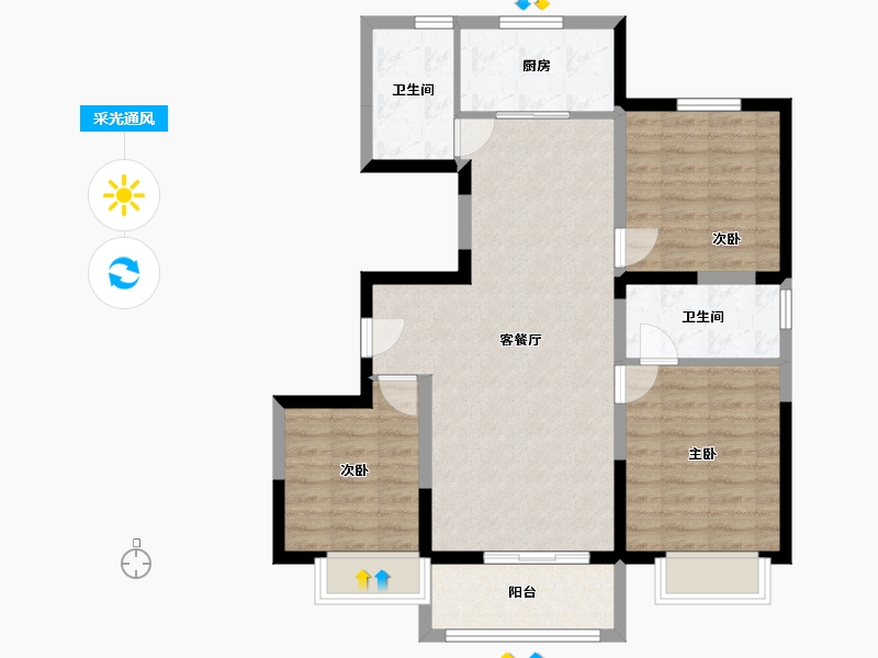 河北省-保定市-金芦园-94.80-户型库-采光通风