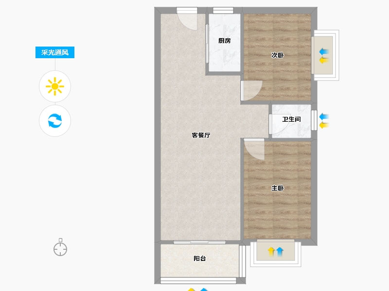 广西壮族自治区-南宁市-安吉时代中心-61.20-户型库-采光通风