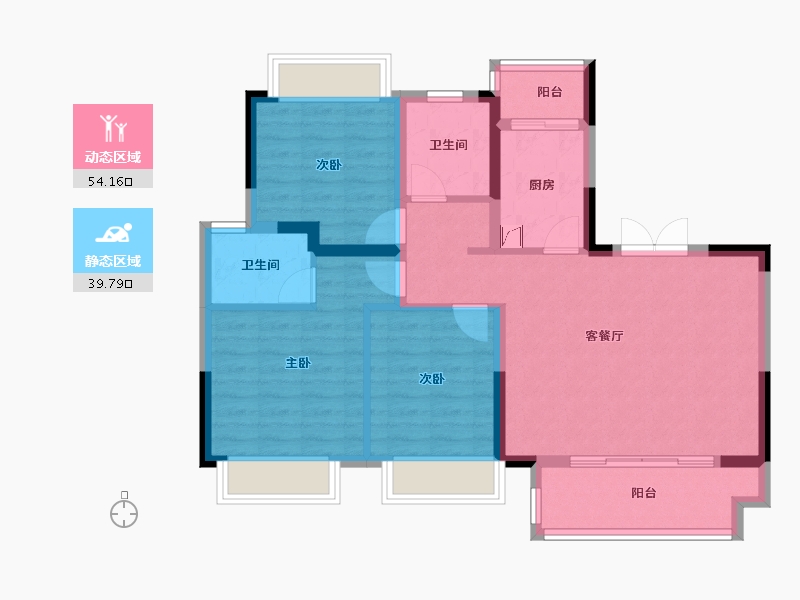 江苏省-常州市-公园道-103.00-户型库-动静分区