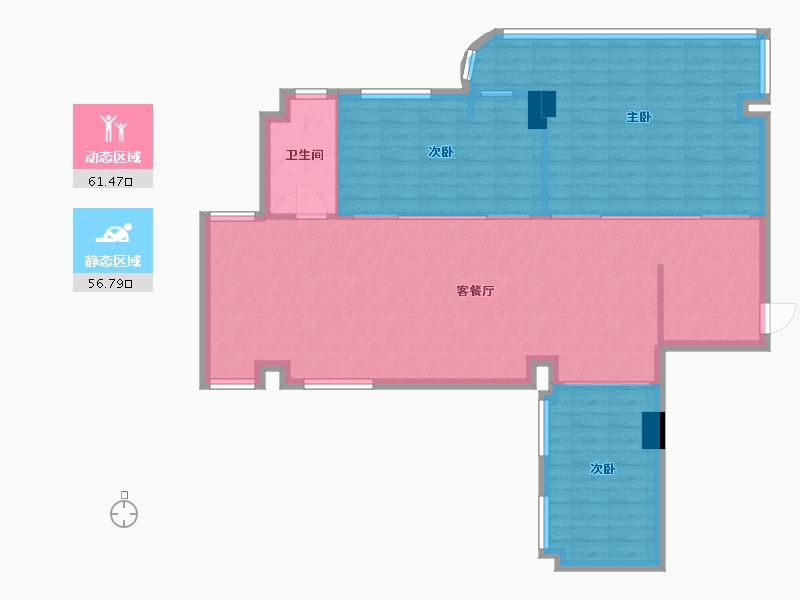 浙江省-温州市-诚信商厦-117.00-户型库-动静分区