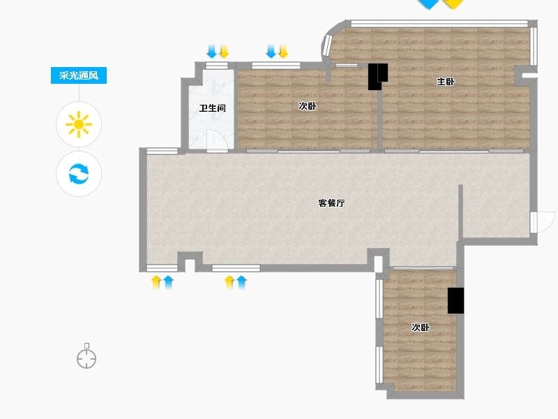 浙江省-温州市-诚信商厦-117.00-户型库-采光通风