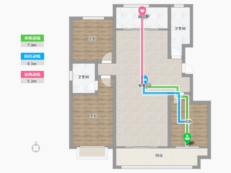 山东省-聊城市-幸福里-110.00-户型库-动静线