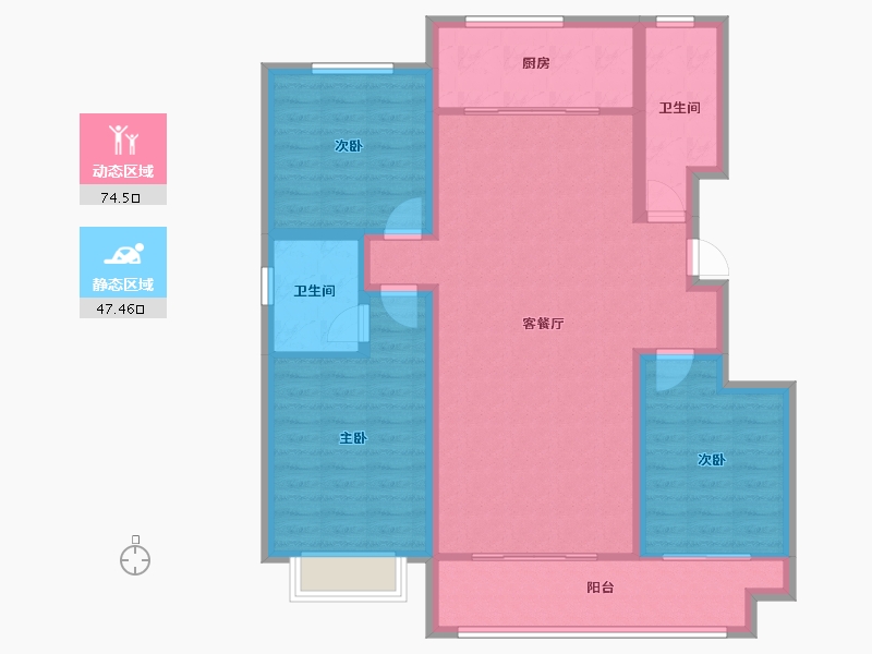 山东省-聊城市-幸福里-110.00-户型库-动静分区