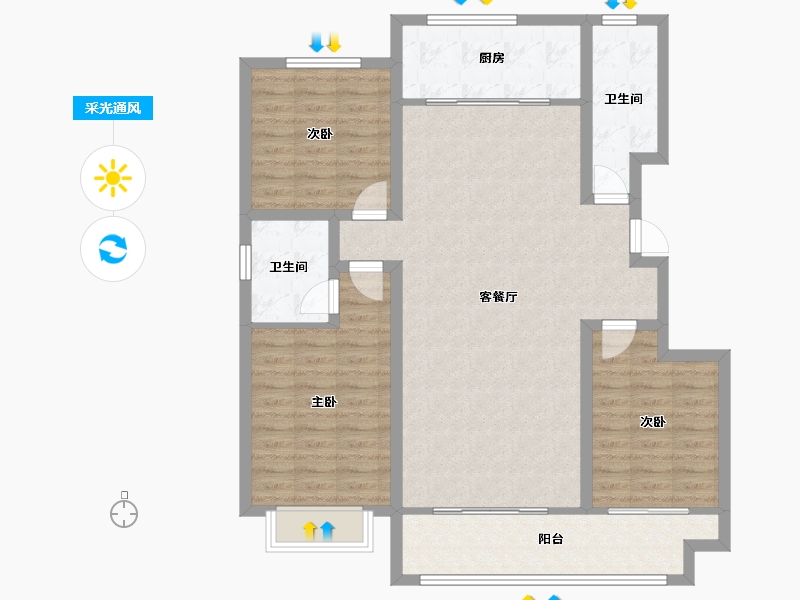 山东省-聊城市-幸福里-110.00-户型库-采光通风