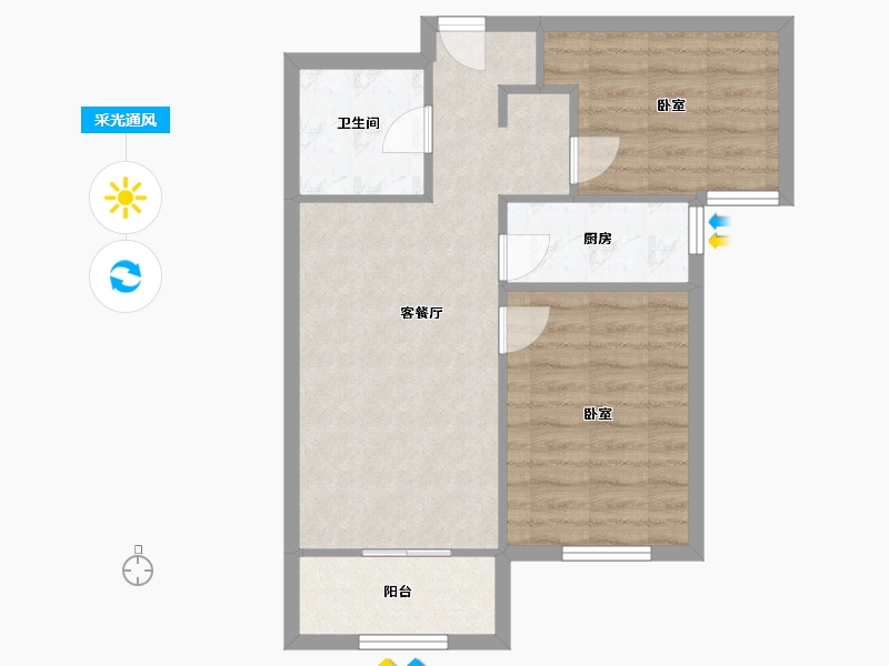 河北省-保定市-K2京西狮子城-北区-59.40-户型库-采光通风