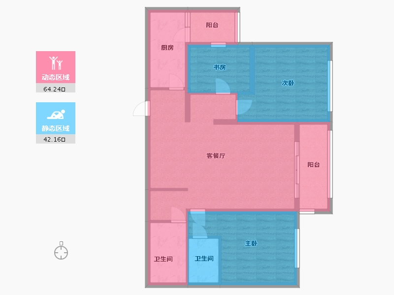 上海-上海市-中星海上景庭-94.79-户型库-动静分区