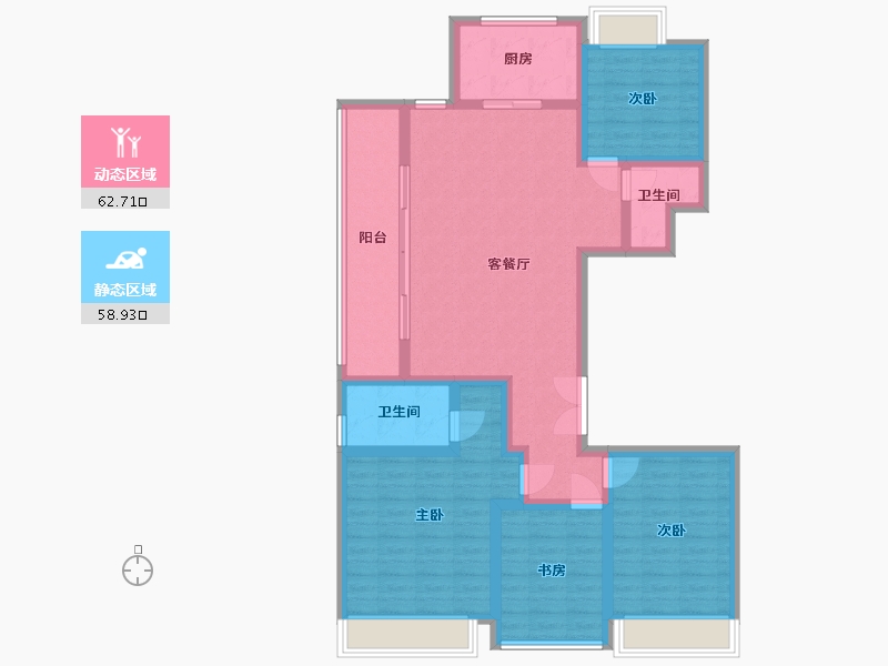 浙江省-杭州市-花语天境-108.00-户型库-动静分区