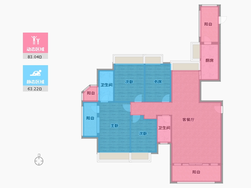 福建省-龙岩市-旺角壹号-143.00-户型库-动静分区