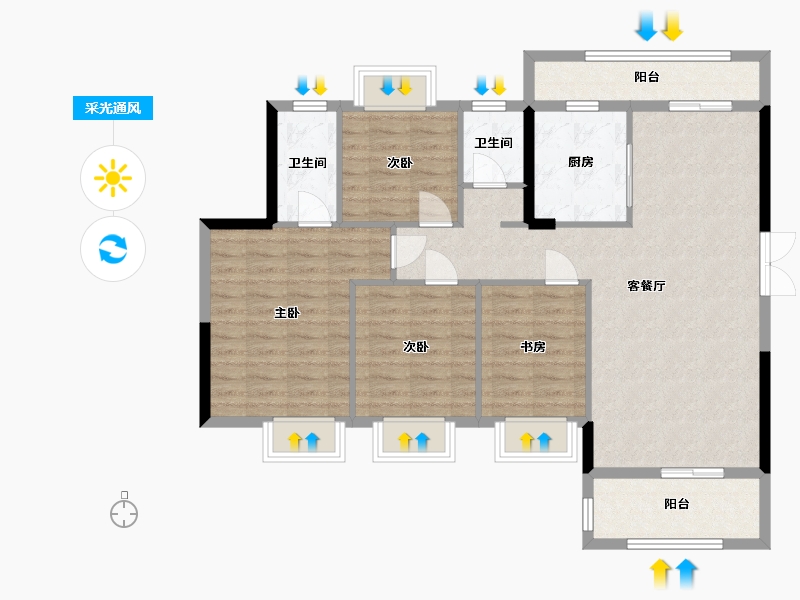 广东省-韶关市-源河鸿景-107.31-户型库-采光通风