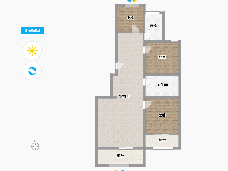 河北省-保定市-美章佳苑-105.00-户型库-采光通风