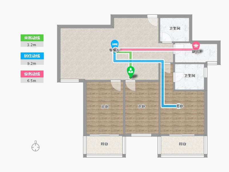 河北省-邯郸市-星城国际-104.50-户型库-动静线