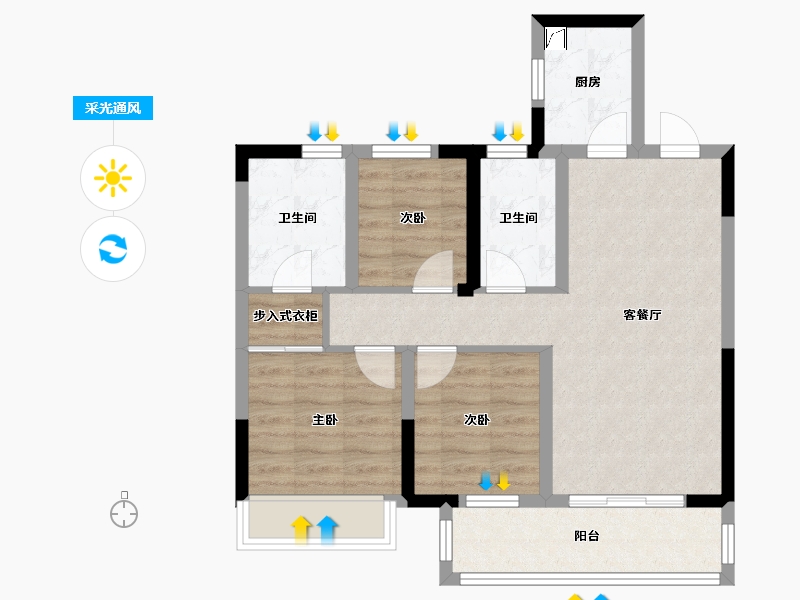 浙江省-绍兴市-官河府-77.00-户型库-采光通风