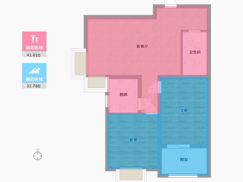 陕西省-西安市-龙苑新世纪-76.00-户型库-动静分区