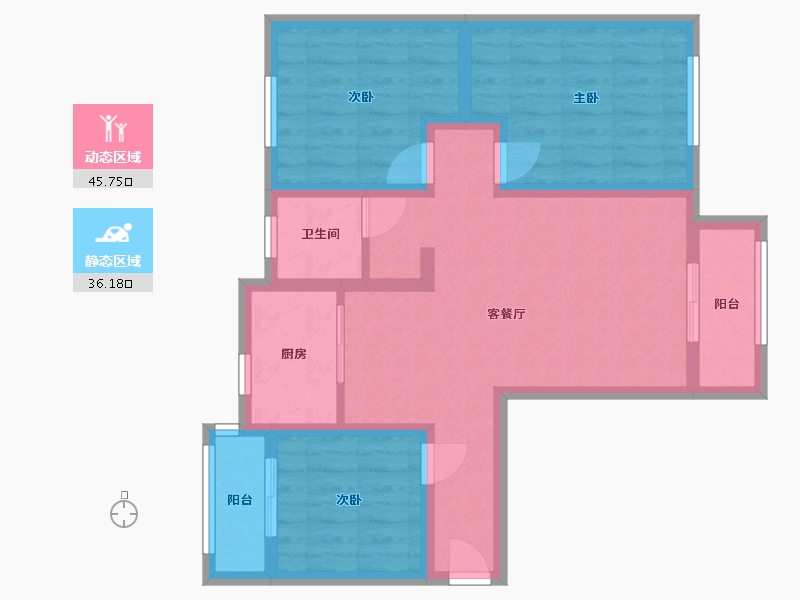 河南省-郑州市-葛寨文苑-86.00-户型库-动静分区